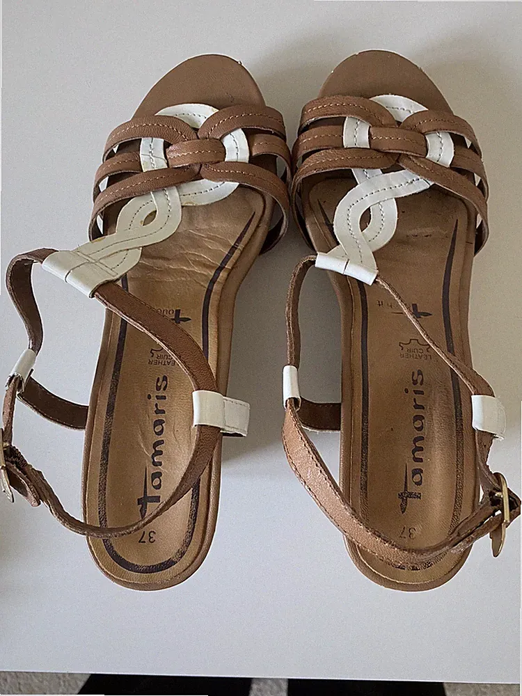 Tamaris Sandaletten,Größe 37 gebraucht, Keilabsatz 9,5cm