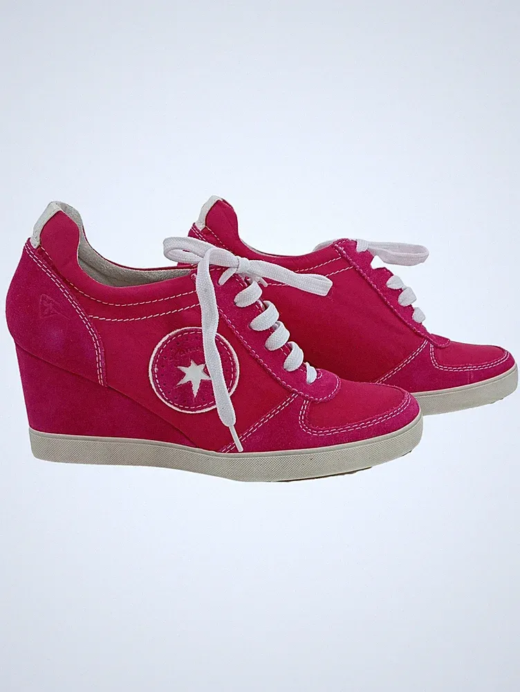 Tamaris Wedge Sneaker Damen Gr. 38 Pink Keilabsatz Turnschuhe