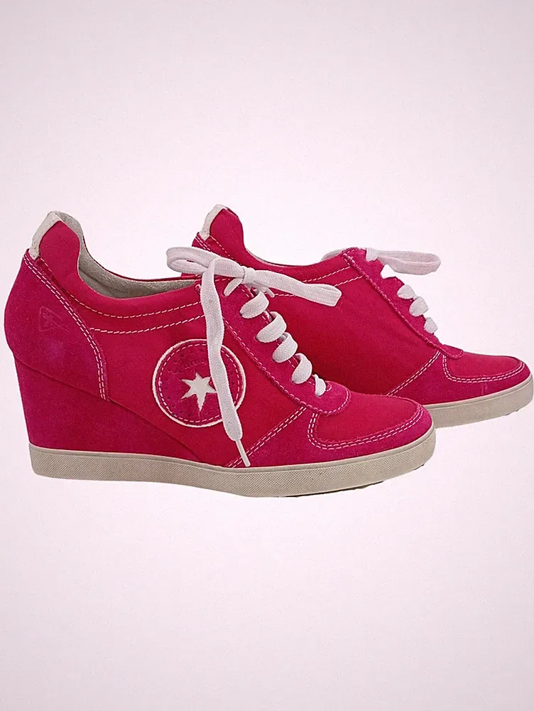 Tamaris Wedge Sneaker Damen Gr. 38 Pink Keilabsatz Turnschuhe