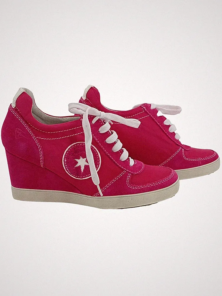 Tamaris Wedge Sneaker Damen Gr. 38 Pink Keilabsatz Turnschuhe