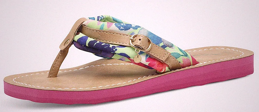 Tamaris Zehentrenner Pink Blumen Flip Flop Schlappen Slipper Pantolette Freizeit