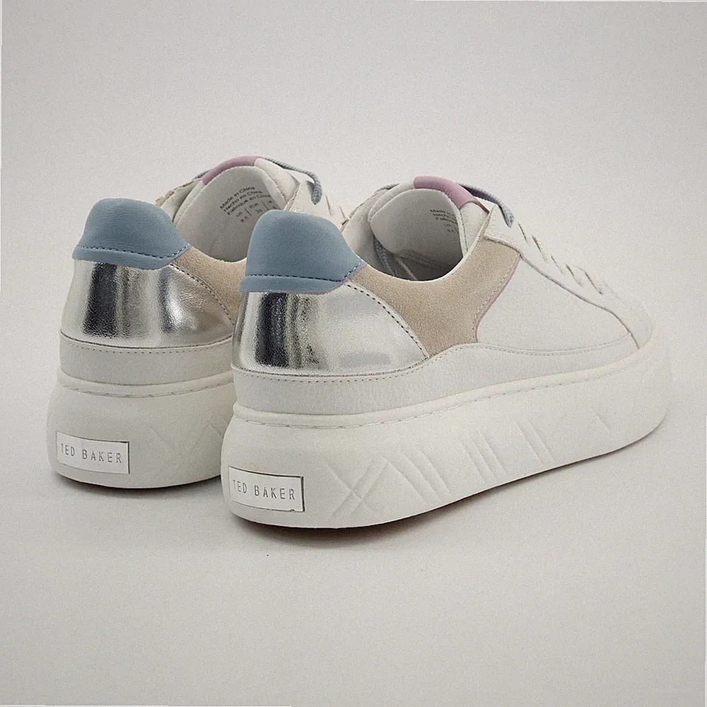 Ted Baker Adiison Weiß Leder Plateau Sneaker Damen Sneaker