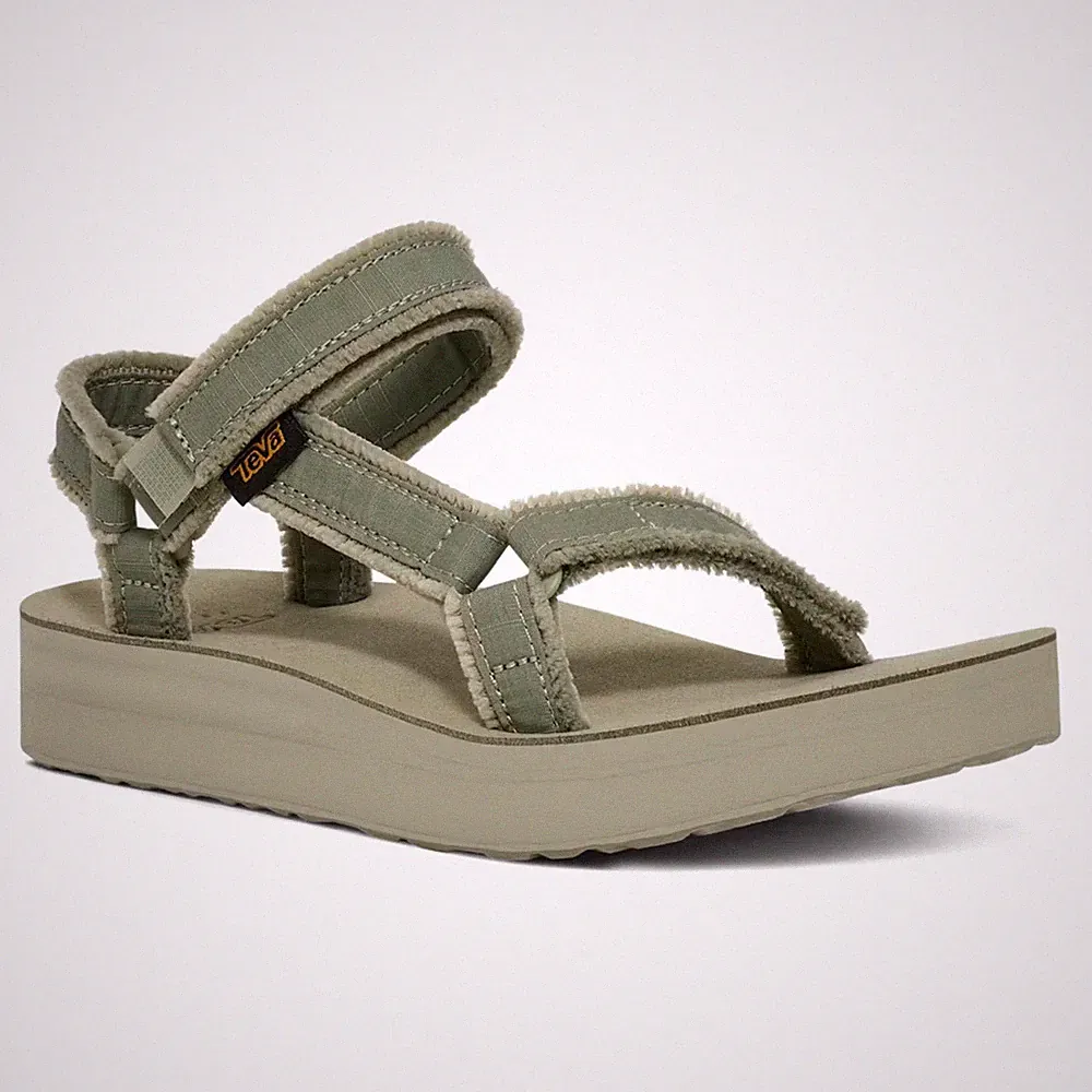 Teva Damen Midform Universal Canvas Plateau Sandalen - Seegras - 7