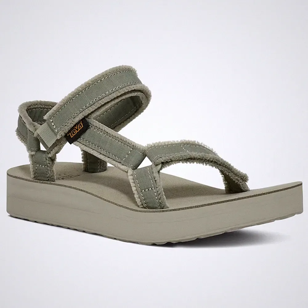 Teva Damen Midform Universal Canvas Plateau Sandalen - Seegras - 7