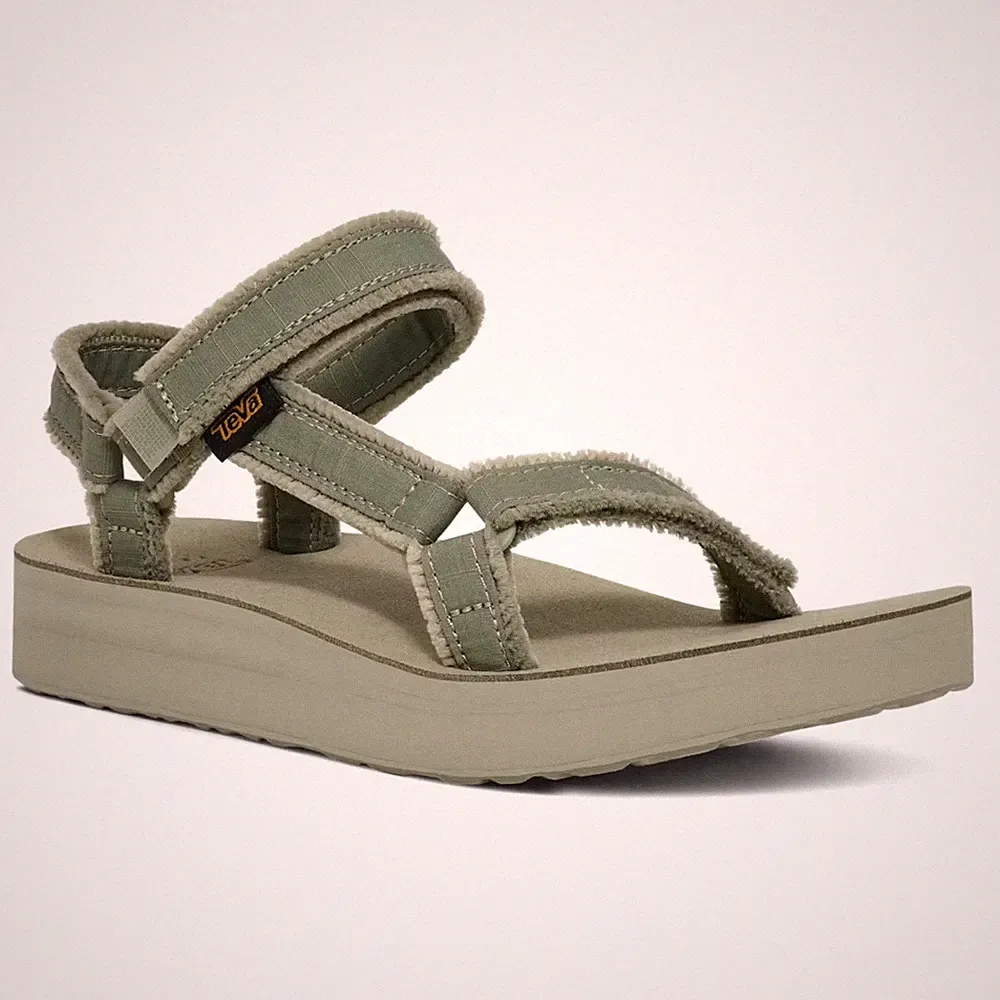 Teva Damen Midform Universal Canvas Plateau Sandalen - Seegras - 7