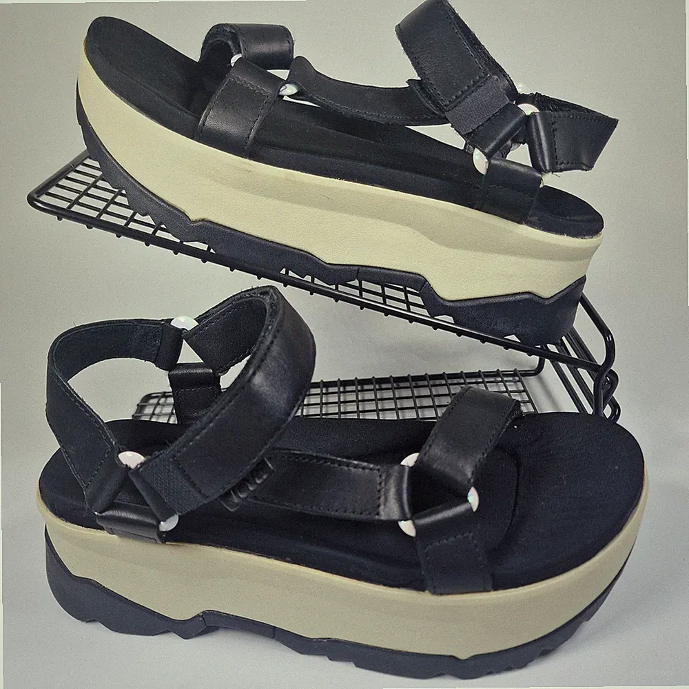 Teva Jadito Universal Damen-Sandalen schwarz Plateau Wandern Sport UK 5
