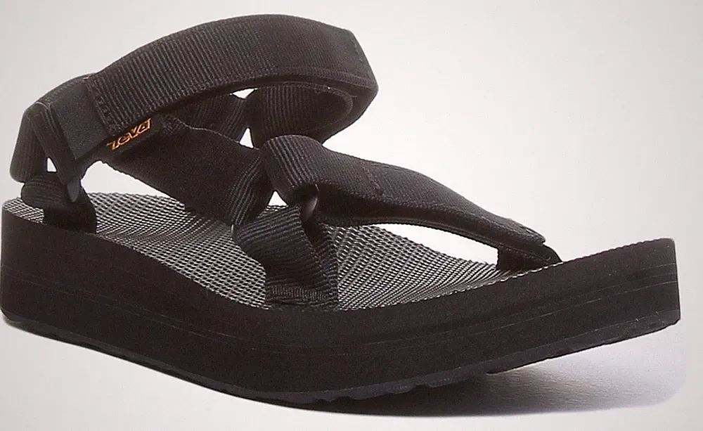 Teva Midform Riemchensandale Univ Midform Geometrisches Muster Damen Schwarz UK 3 – 8
