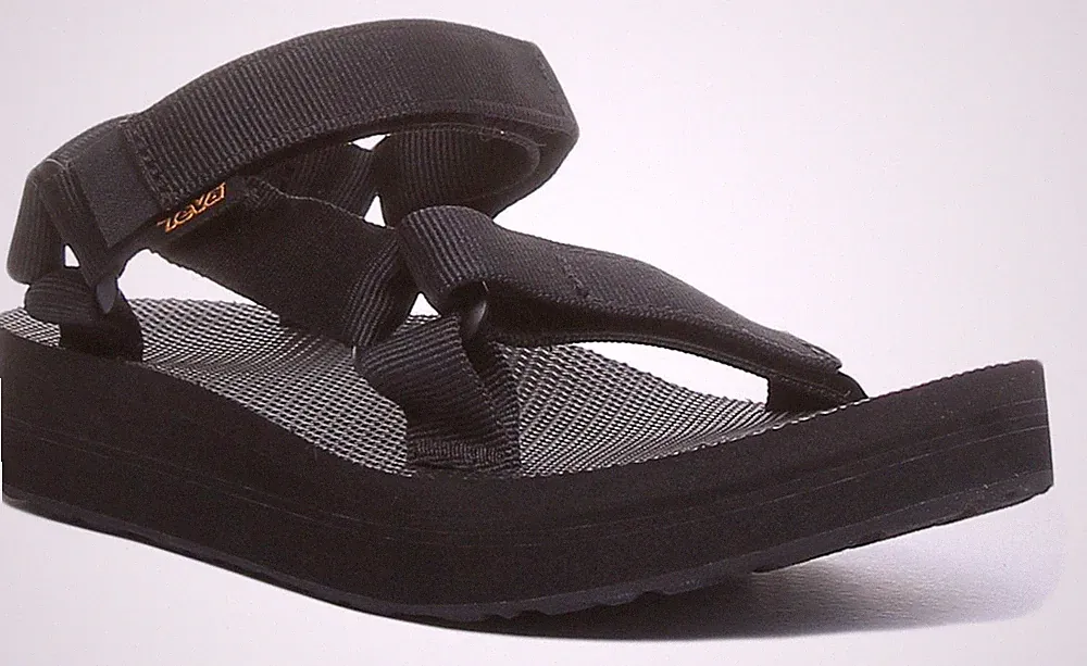 Teva Midform Univ Midform Geometrisches Muster Damen Sandale Schwarz Größe UK 3 – 8