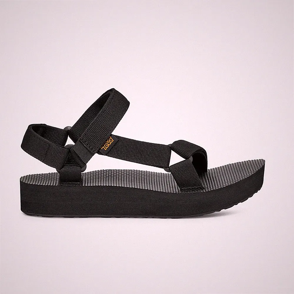 Teva Midform Universal Damen Polyester Touch Verschluss schwarz Plateau Sandalen