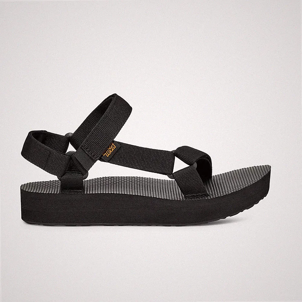 Teva Midform Universal Damen Polyester Touch Verschluss schwarz Plateau Sandalen