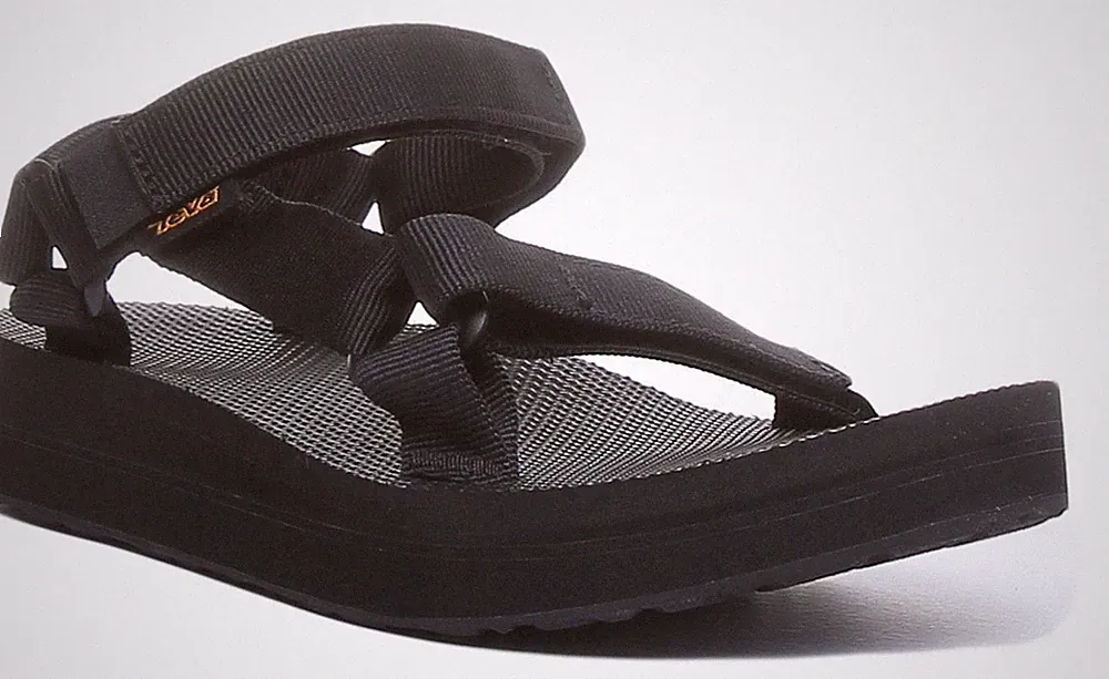 Teva Midform Universal Open Toe Strap Vegan Damen Sandale Braun Grün UK 3 - 8