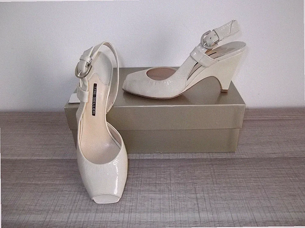THE SELLER Sandale 36 Absatz Leder Beige Sand List.125€ HAND Made in Italy
