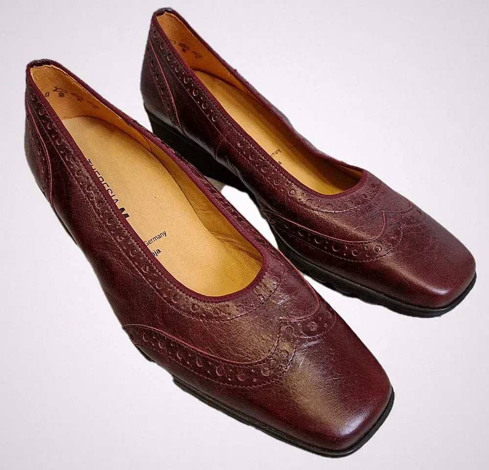 Theresia M. Keilabsatz Pumps Gr 39 H Rot Lederpumps Wedges Hanja