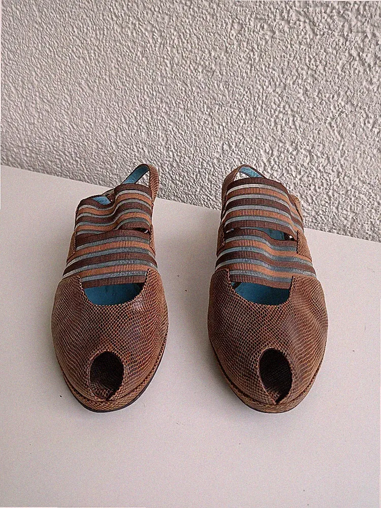 Thierry Rabotin Plateau Peeptoe Sandalette Sandale Gr. 37,5 Braun