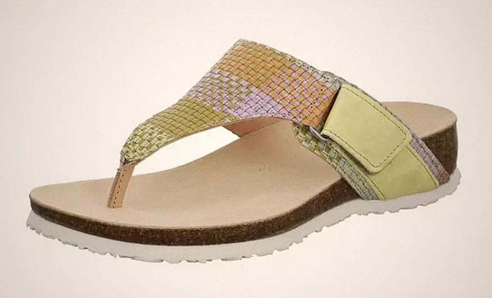 Think Pantolette JULIA Grün Leder Zehentrenner FlipFlop Schlappen Slipper