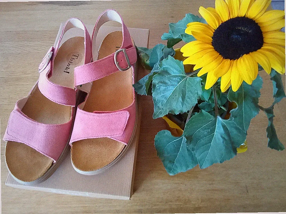 💛 THINK Sandalette Sandale rosa Leder (Einlagen geeignet) !Gr.40 NEU OVP