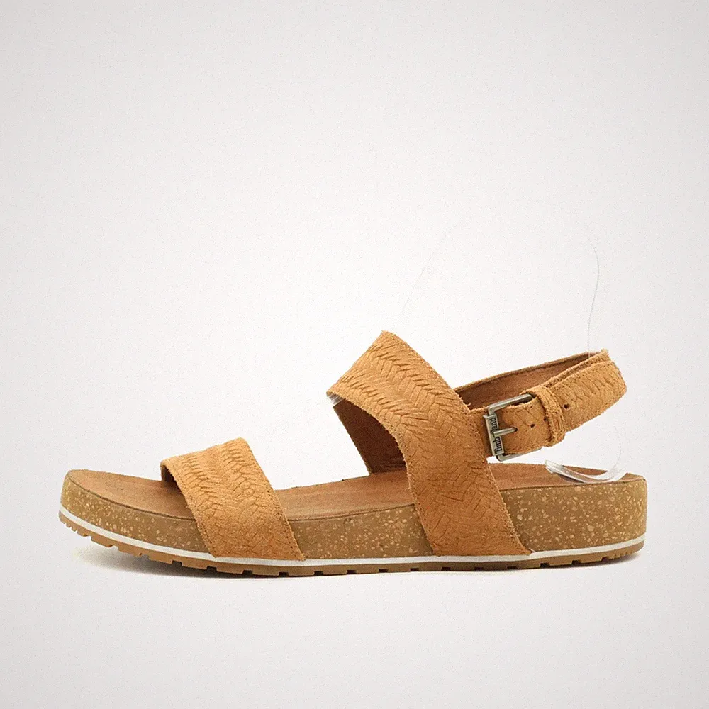 Timberland Damen Sandalen EU 39 Braun Leder Verstellbarer Riemen