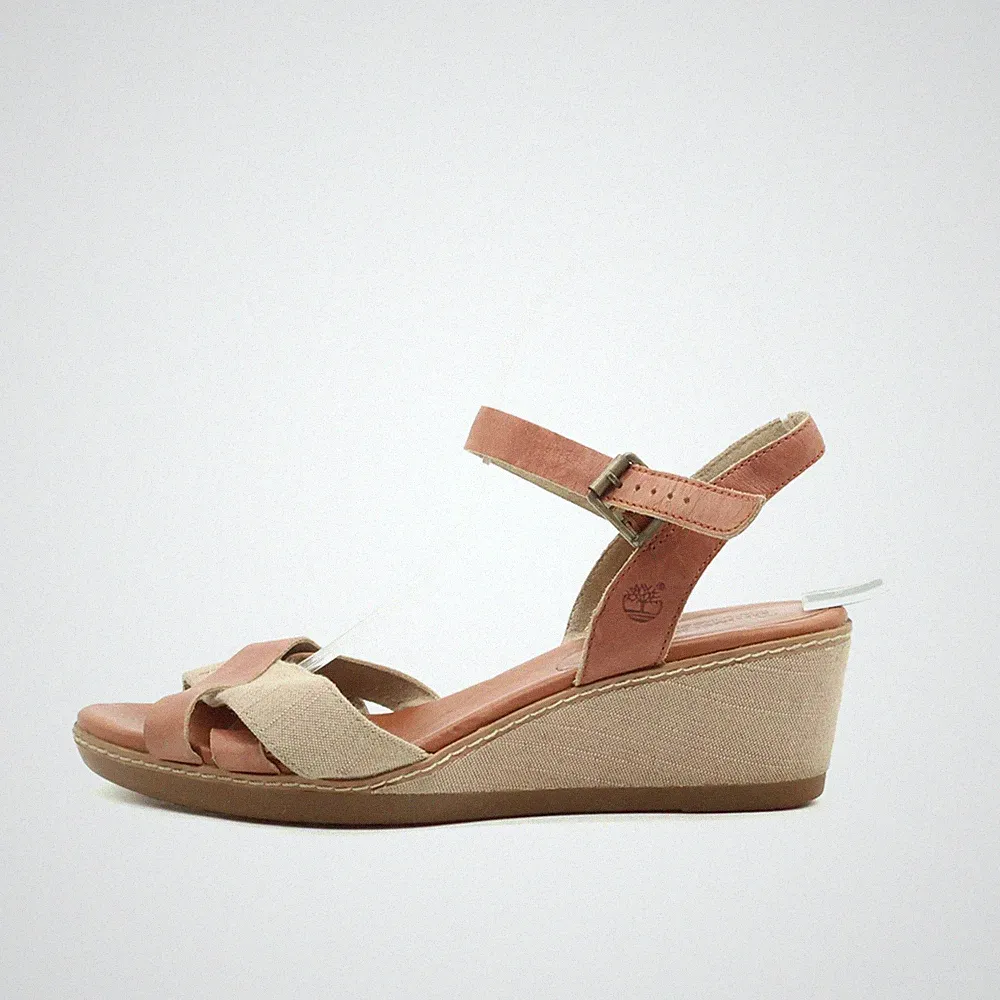 Timberland Damen Sandaletten EU 39 8929A Beige Braun Leder Textil Sandalen