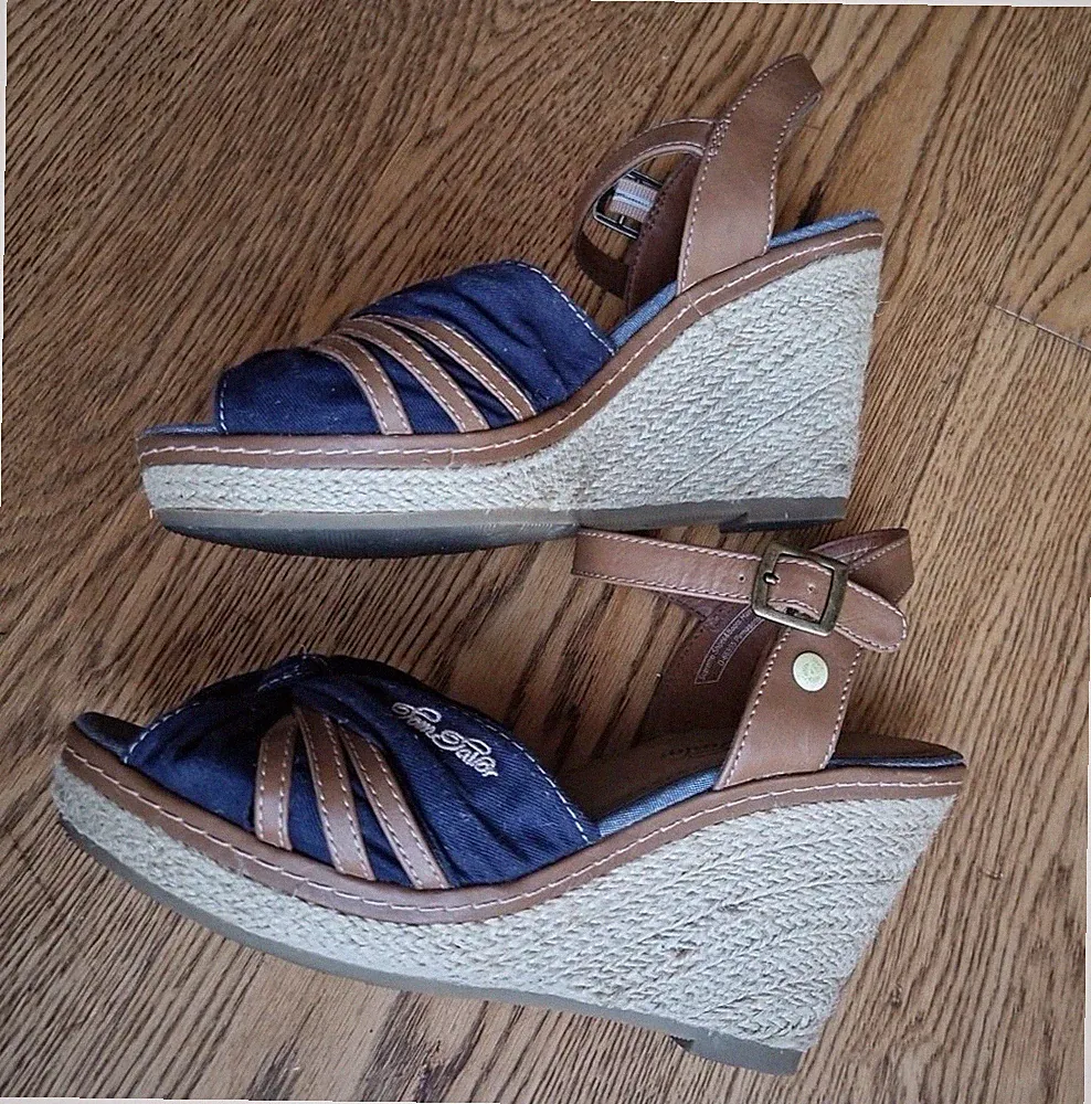 Tolle Keilabsatz Sandalette Gr 38,5 - 39 Von Tom Tailor