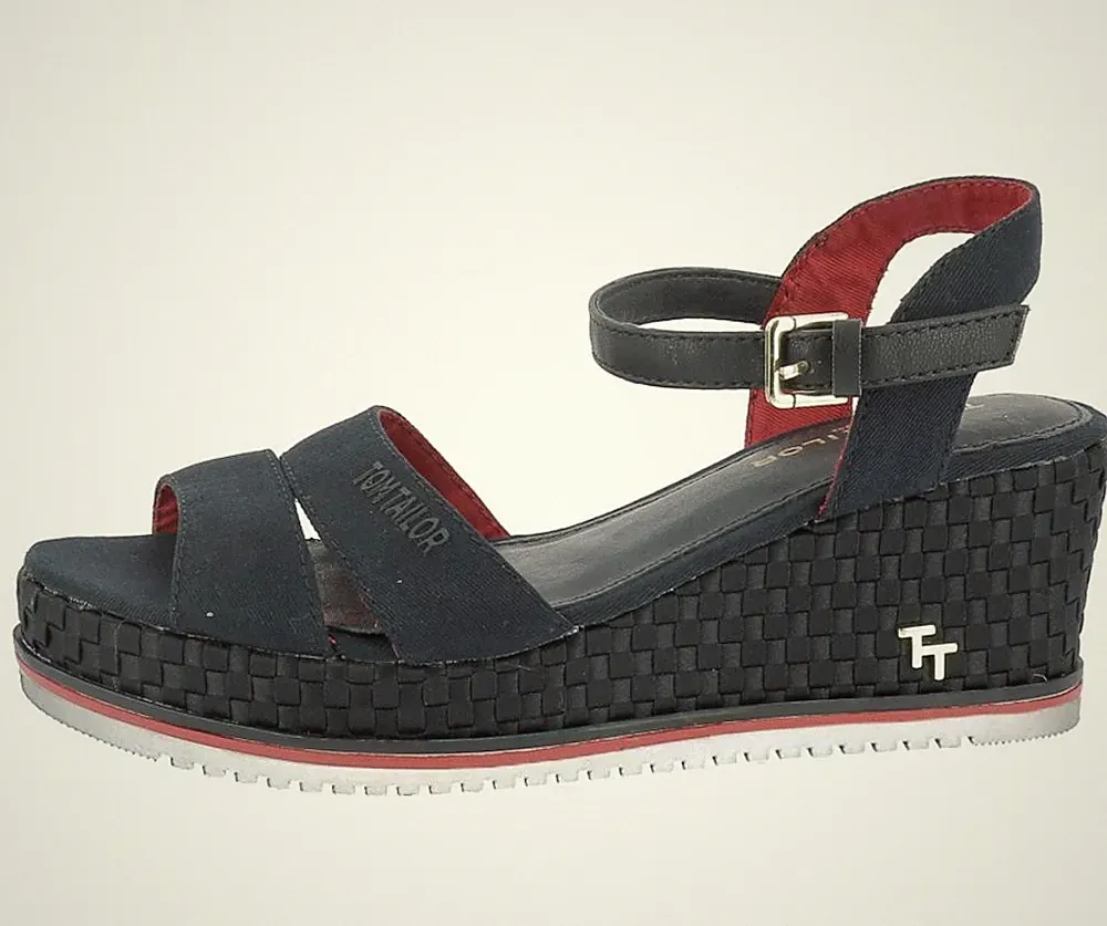 TOM TAILOR 6991901 Sandale Plateau Keil Wedge navy Gr.37-42