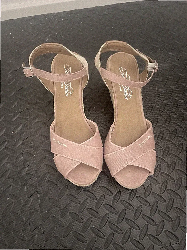 Polyester Keilabsatz Sandalen