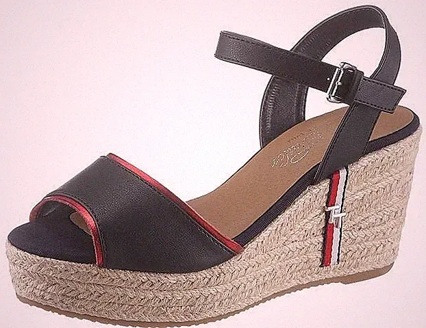 TOM TAILOR Damen Sandaletten Schuhe Keil Sandalen Freizeit Blau Rot Wedges Pumps