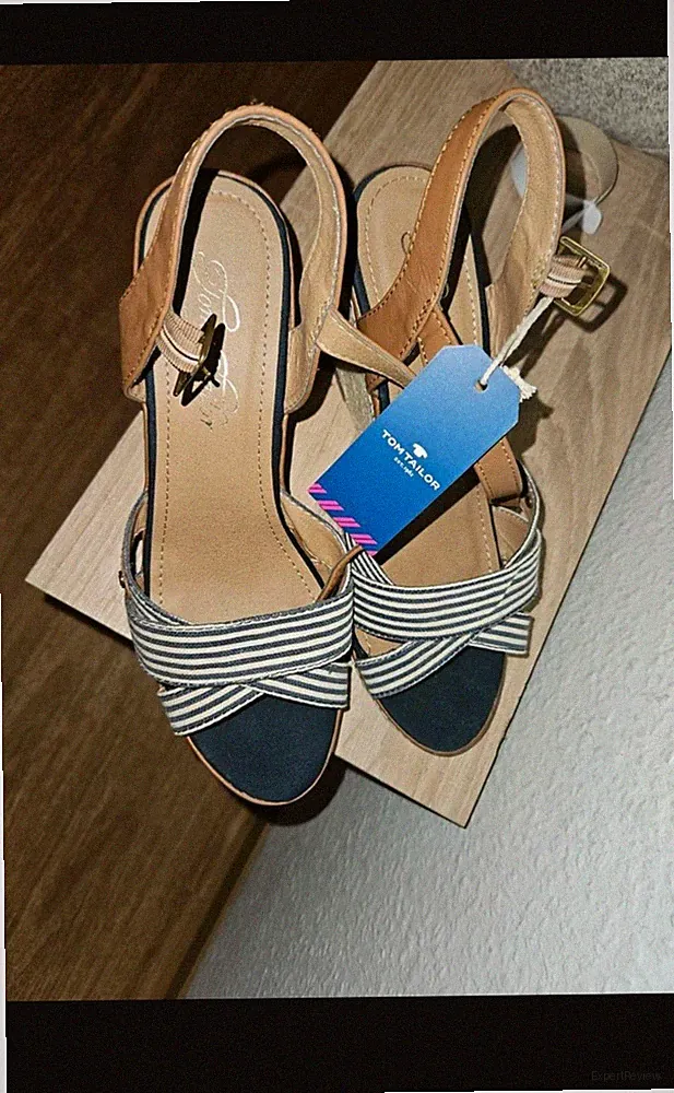 Tom Tailor Damen Schuhe Neu Gr 41 Wedges Keilabsatz beige blau