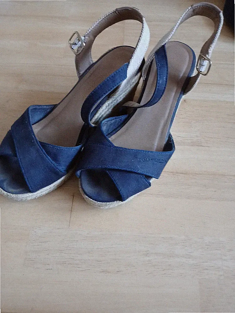 TOM TAILOR Gr. 36 Sandalette Sommerschuhe Sandale blau