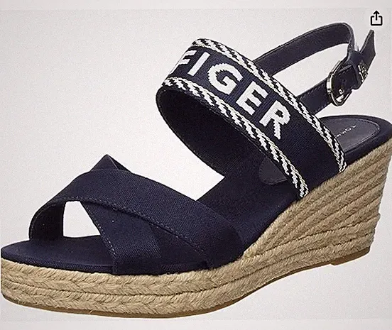 Tommy Hilfiger Damen Espadrilles Mittelhoher Keilabsatz Blau Gr. 41