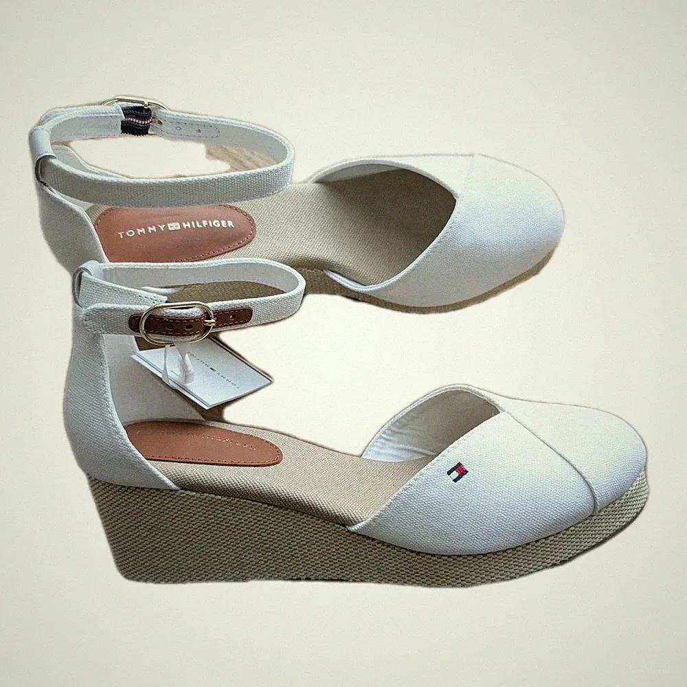 Tommy Hilfiger Espadrille Damen Ecru 40 Damen Schuhe Wedges Sommer Schuhe