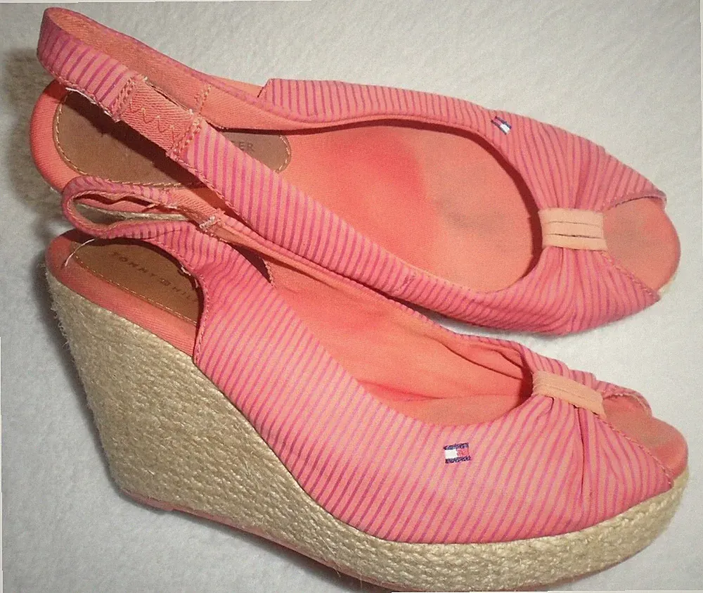 TOMMY HILFIGER Plateau Sandalen, Keilabsatz, Logo, Größe 38,5