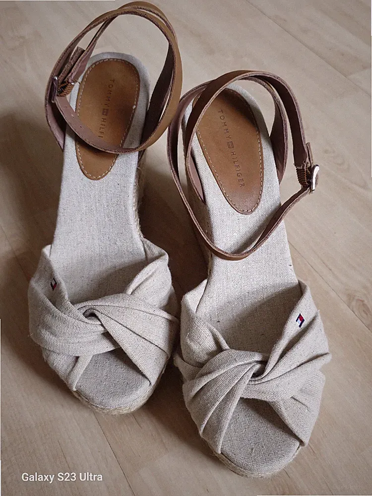Tommy Hilfiger Sandaletten mit Keilabsatz , Espadrilles Gr.40 Neu