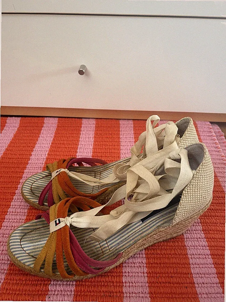 Tommy Hilfiger schnür Sandalen Ballerina 39 Bunt Espadrilles