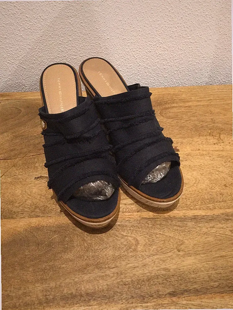 Tommy Hilfiger Wedges Gr.41 💙 Damen Kork Keilabsatz Schuhe NEU