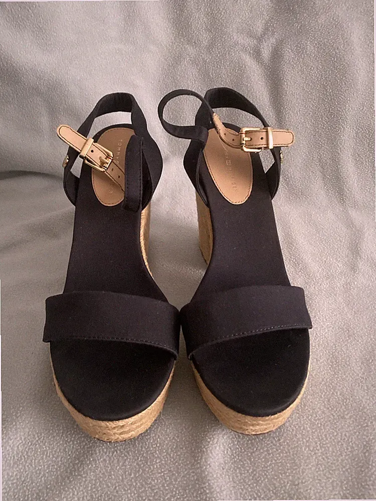 Tommy Hilfiger Wedges Schuhe Sandalen Navy Keilabsatz Damen Größe 40