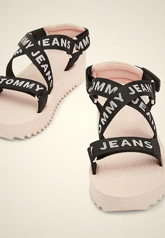 Tommy Jeans Damen Plateau Sandalen Rosa Größe UK 6