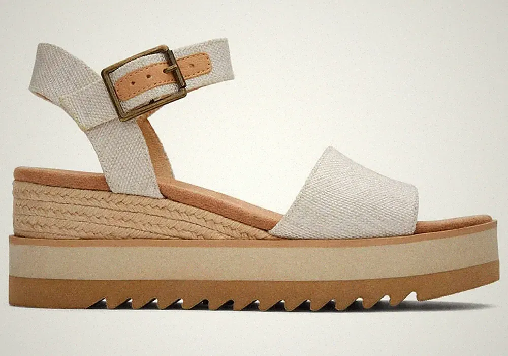 TOMS Damen Diana Weite Keilsandale - Natur