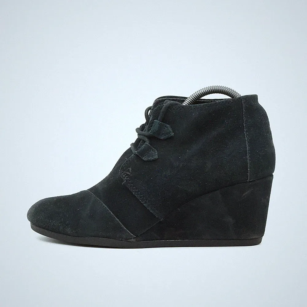 TOMS Damen Stiefeletten Keilabsatz Schwarz Knöchelhoch Komfort-Fußbett EU 39