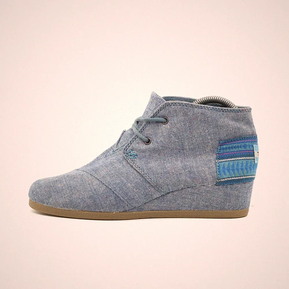 TOMS Damen Wedges Stiefeletten Blau Mittelhoch Keilabsatz-Stiefelette EU 36