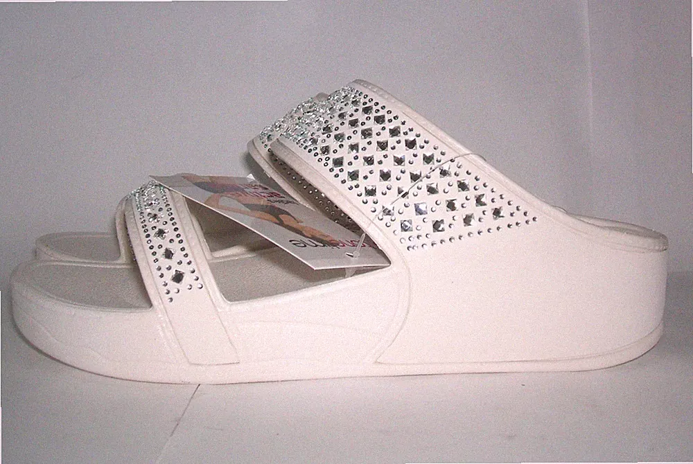 TONETIME GRÖSSE 3 4 5 WEISS GETÖNT AKTIV SLIDE FLIP FLOPS SANDALEN SCHUHE