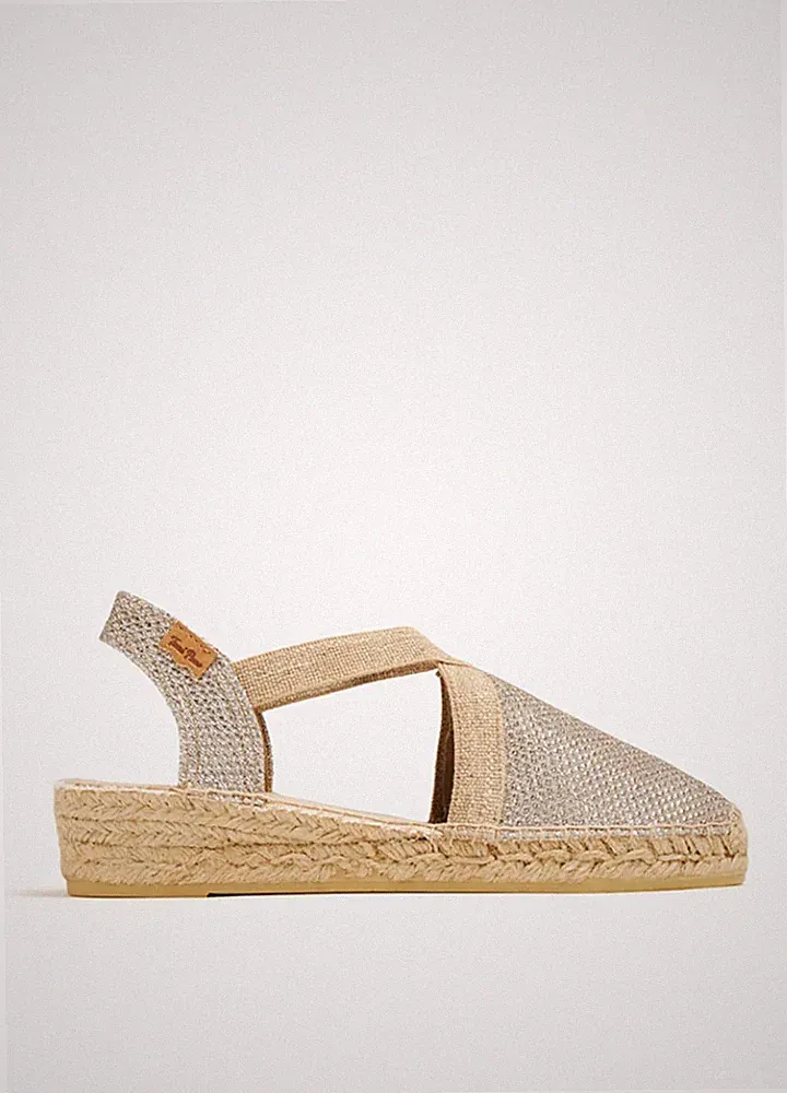 TONI PONS Damen Velino Espadrilles Platin Silber Größe UK 5