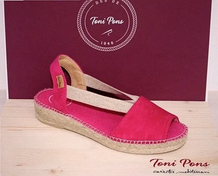 TONI PONS Leder Espadrilles Sandale Wedges ELLA Fuchsia - Made in Spain - Neu !