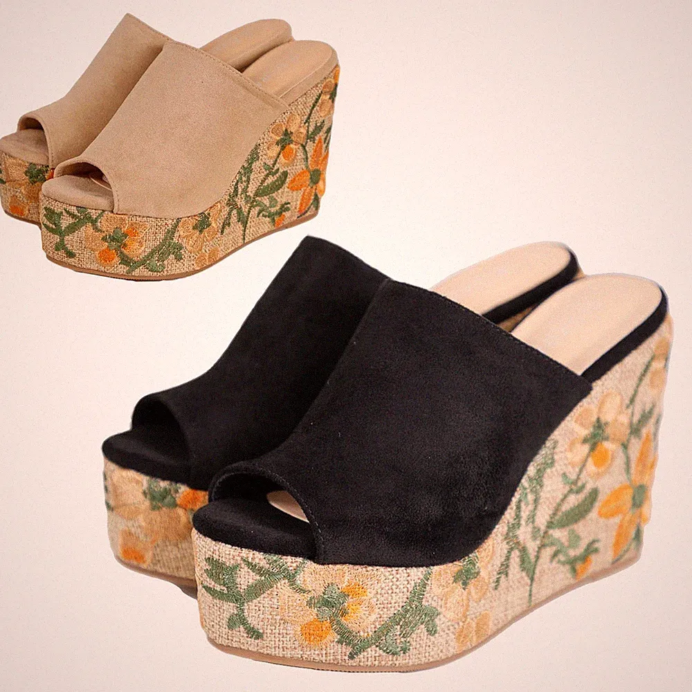 TooCool TOOCOOL AD5C-Z1241 Damen Plateau Sandale Zehenoffen Mule Schlupf