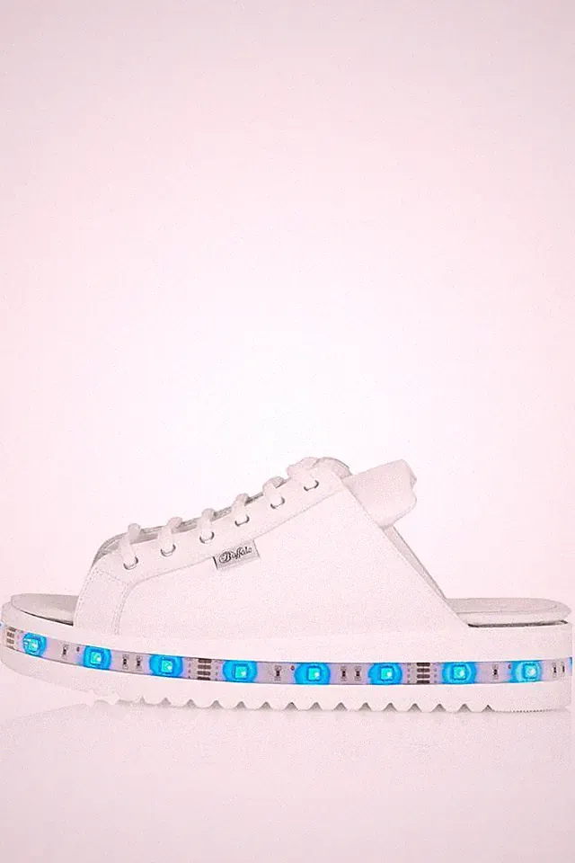TOPSHOP ASHISH White Led Leather Sliders UVP 250£ UK 5 EU 38 LN35 91