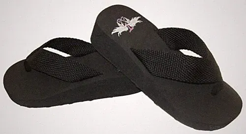 Trendy Design's Black Flip Flops Keil Absatz Niedrig Komfort Damen US Gr. 4-11