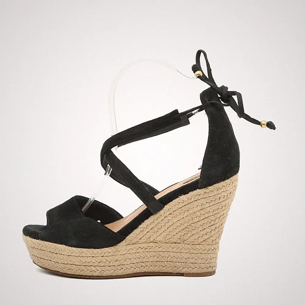 UGG Damen Sandaletten EU 38 Sandalette Schwarz Espadrilles