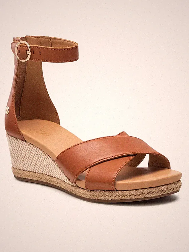 UGG Damen Schuhe Keilabsatz Sandalen Espadrilles Eugenia 1124990 Braun EU 37.5