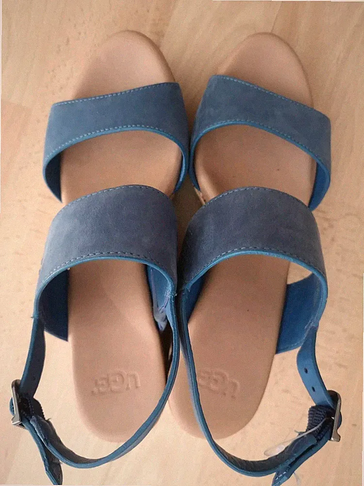 UGG Sandallen, Leder, Blau, Gr. 35/35,5, Top! Neuwertig!