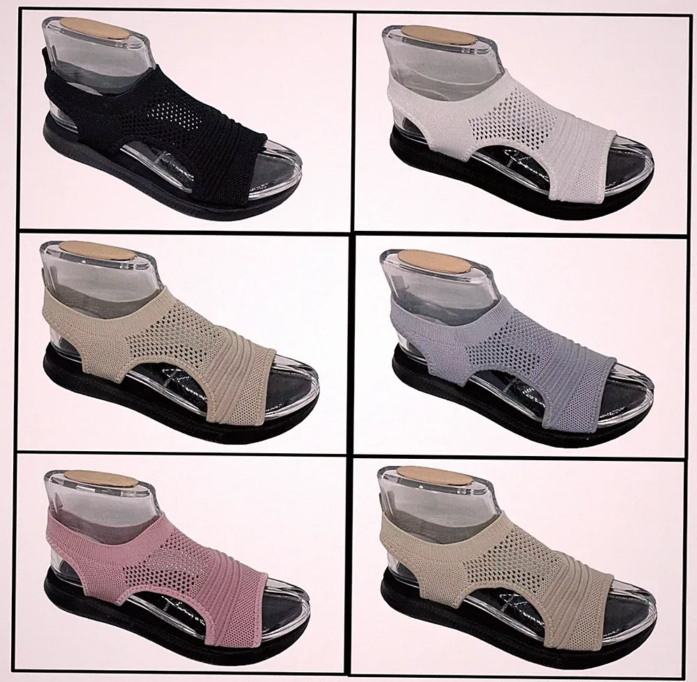 UK Damenschuhe Knöchelriemen atmungsaktiv Keilabsatz Plateau-Sandale Urlaub offene Zehenpartie