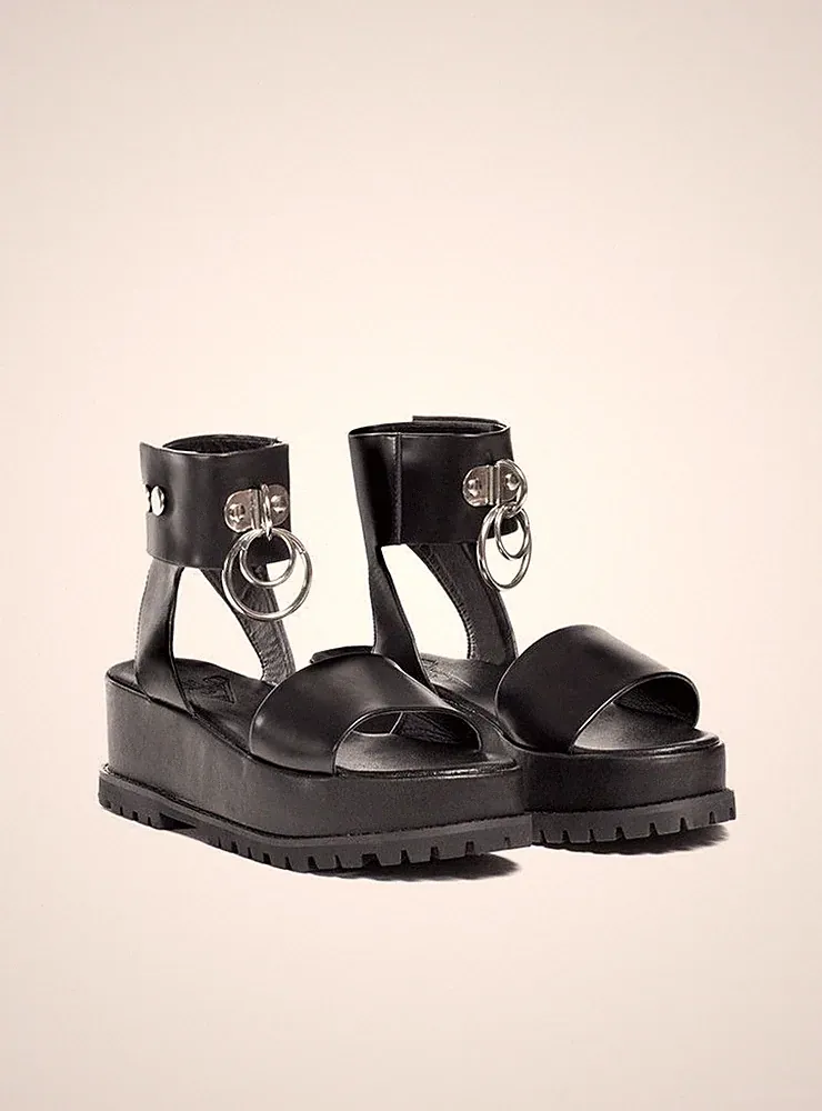 UNIF Vault Chunky Black Sandalen UK 3 EU 35 US 5 UVP 181£ CHJ08 FF 02